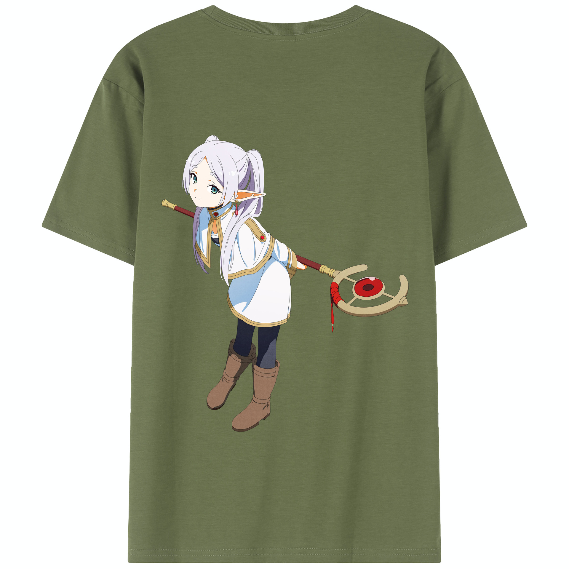（画像用） 葬送のフリーレン Frieren 綿100％半袖Tシャツ（背面プリント）